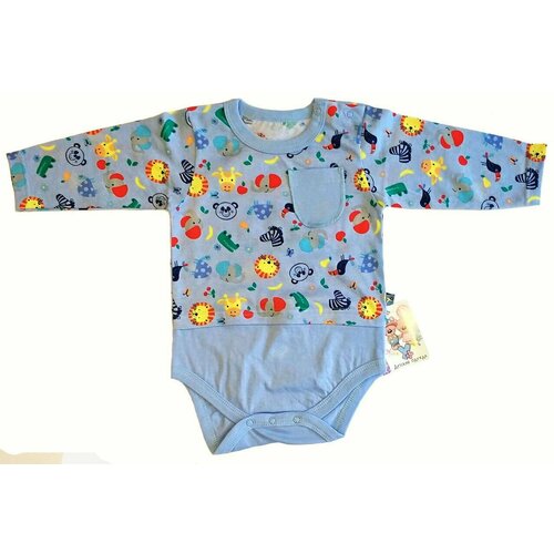 Боди У+, размер 74, голубой