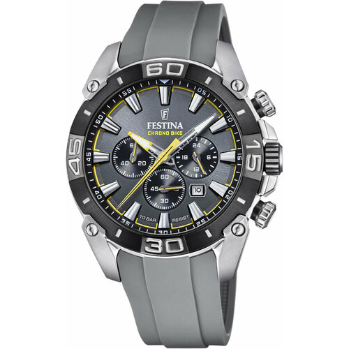 Наручные часы FESTINA, серый наручные часы festina chrono bike наручные часы festina chrono bike 20543 мужские кварцевые секундомер хронограф водонепроницаемые серебряный черный