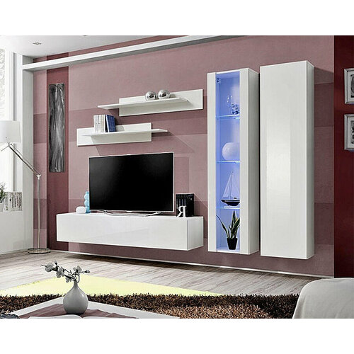 Модульная гостиная Лана 4 МДФ белая 32900₽