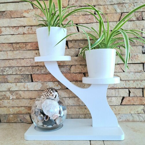 Подставка для цветов деревянная Дерево цвет белый 1036₽