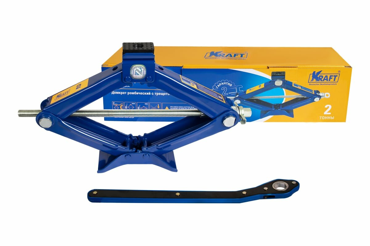 KRAFT Домкрат ромбический с трещоточной рукояткой 2 т. KT 800072