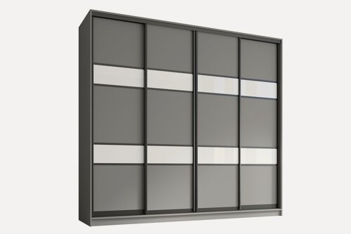 Изображение товара Шкаф-купе Каппи 4 200-45-200 графит профиль черный глянец наполнение белье/платье/платье