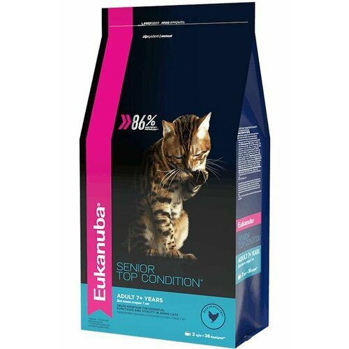 EUKANUBA SENIOR TOP CONDITION 2кг сухой корм для пожилых кошек с домашней птицей 5шт