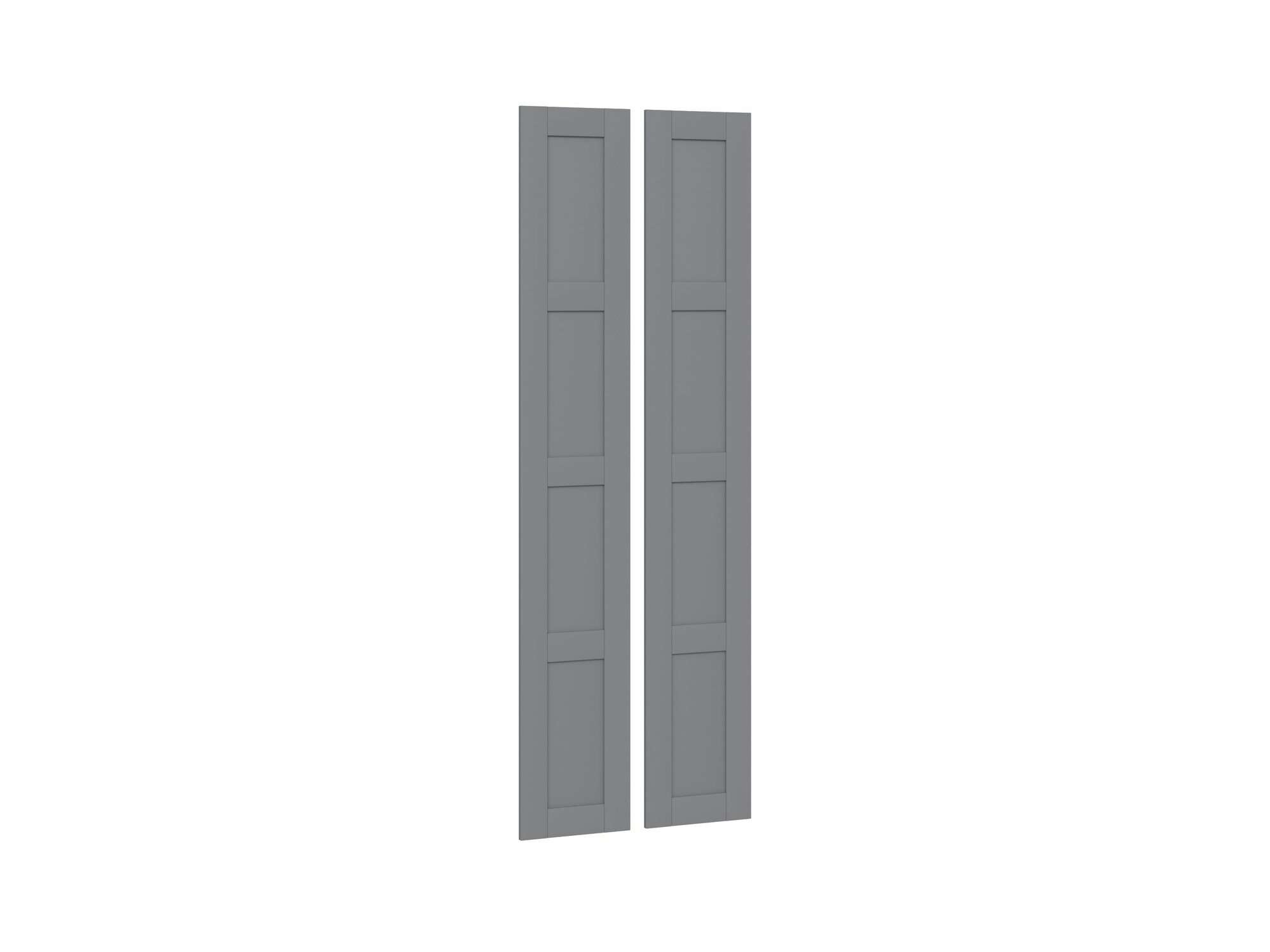 Комплект двух дверей для шкафа ГУД ЛАКК Макс, 372х18х2258 (х2), для корпусов 75 см, 4 заполнения, серая