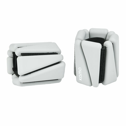 Утяжелители для рук и ног Kama, 1 кг, с липучками, 2 шт, серые