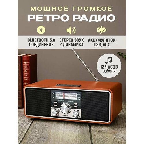 Радиоприемник ретро от сети и аккумулятора 3736₽