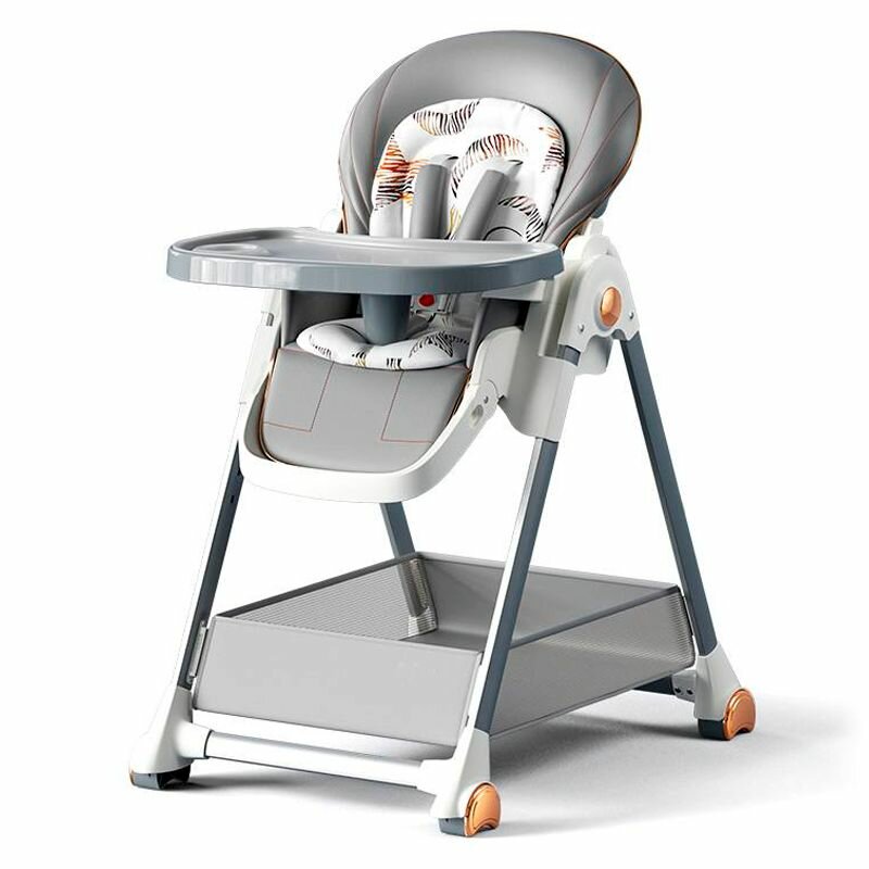 Стульчик для кормления Tommy CHAIR-621 серый, регулировка по высоте и наклону спинки, чехол из экокожи