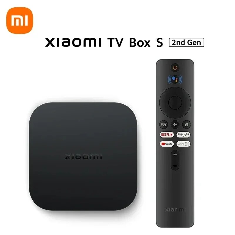 Глобальная версия Xiaomi Mi TV Box S 2-го поколения 4K Ultra HD BT5.2 2 ГБ 8 ГБ ТВ Dolby Vision HDR10+ Google Assistant Smart TV Box Player