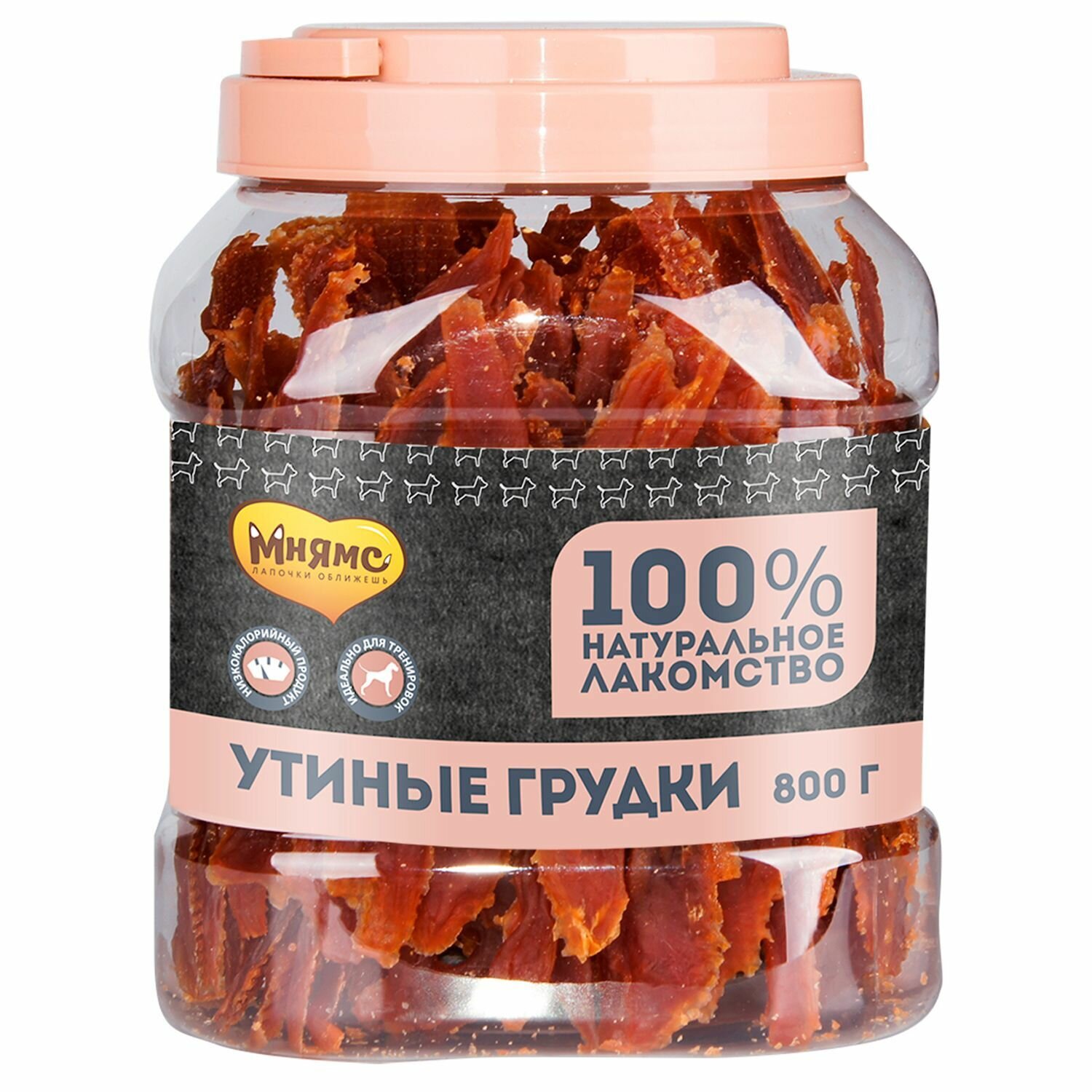 Мнямс Лакомство для собак Утиные грудки в банке 800 г