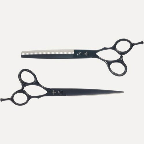 Изображение товара Набор Dewal Professional DEWAL из двух парикмахерских ножниц 7" чёрный, в чехле