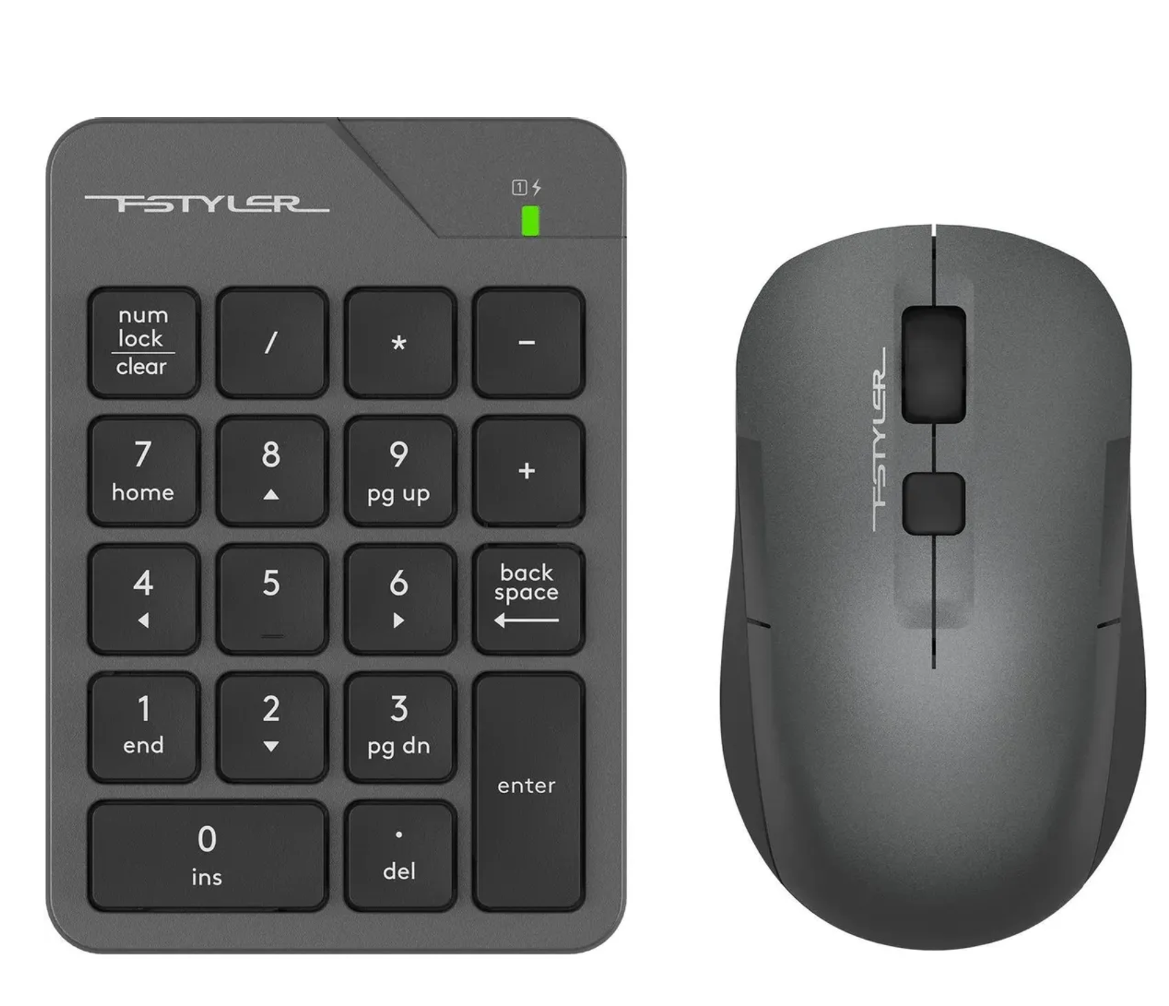 Комплект (клавиатура+мышь) A4TECH Fstyler FG1600C Air, USB, беспроводной, серый