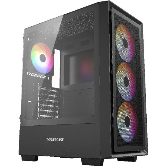 Корпус Powercase Mistral AY4B ARGB, черный (CMAYB-A4)