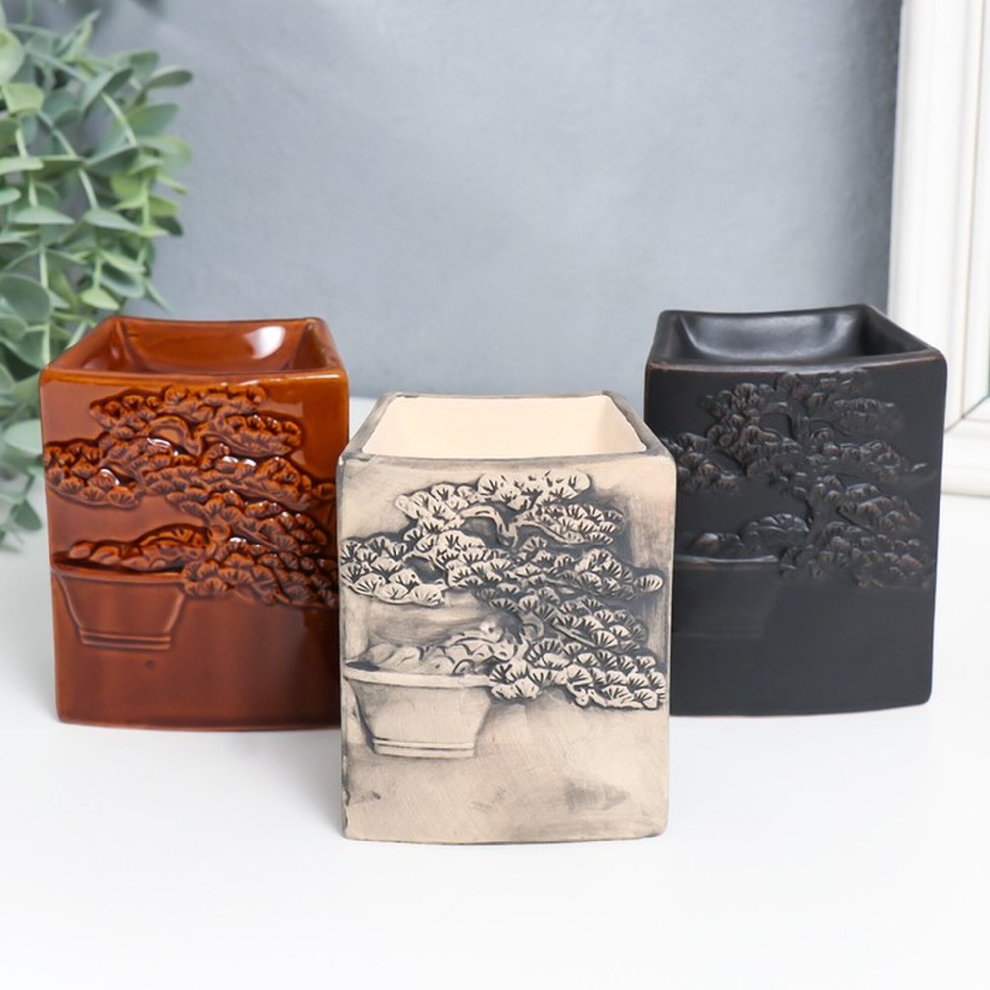 Аромалампа для эфирных масел «Бонсай» керамика 8.5×6×10.5 см микс