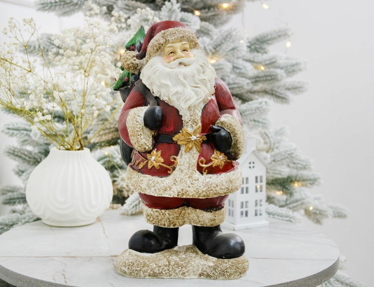 Декоративная фигура санта С сюрпризами: ёлочка И подарки полистоун 29 см Due Esse Christmas XNA17004321-2