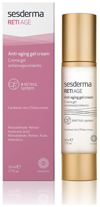 Крем-гель антивозрастной на основе системы 3-Retinol, 50 мл, RETI AGE Anti-aging gel-cream, Sesderma