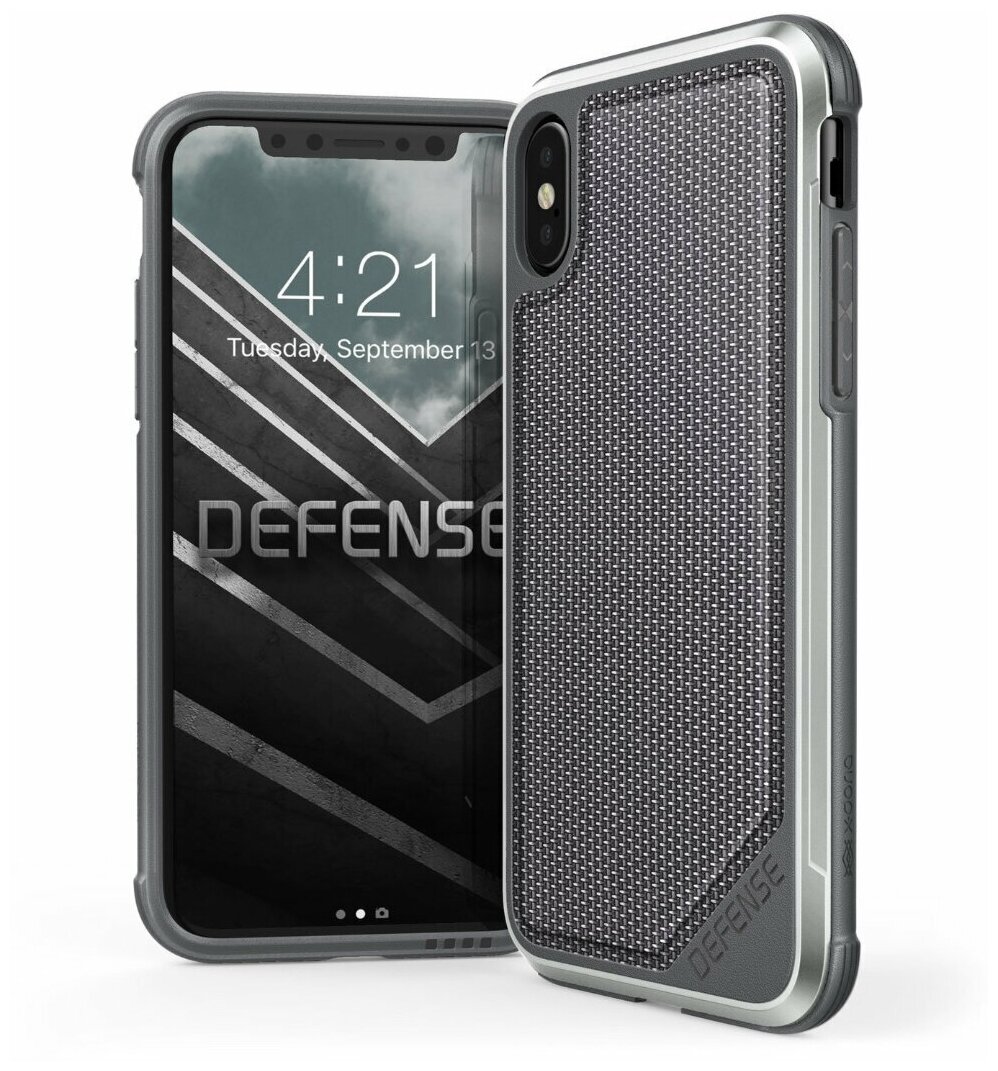 Чехол накладка iPhone X/XS 5.8" X-Doria Defense Lux Nylon Gray