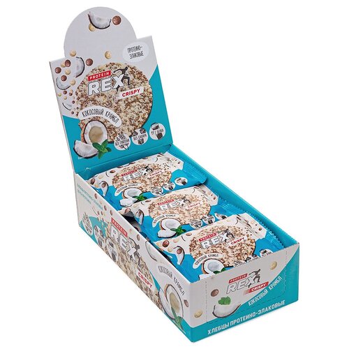 ProteinRex Протеино-злаковые хлебцы ProteinRex CRISPY 20% 55 г, 12 шт, вкус: кокосовый крамбл