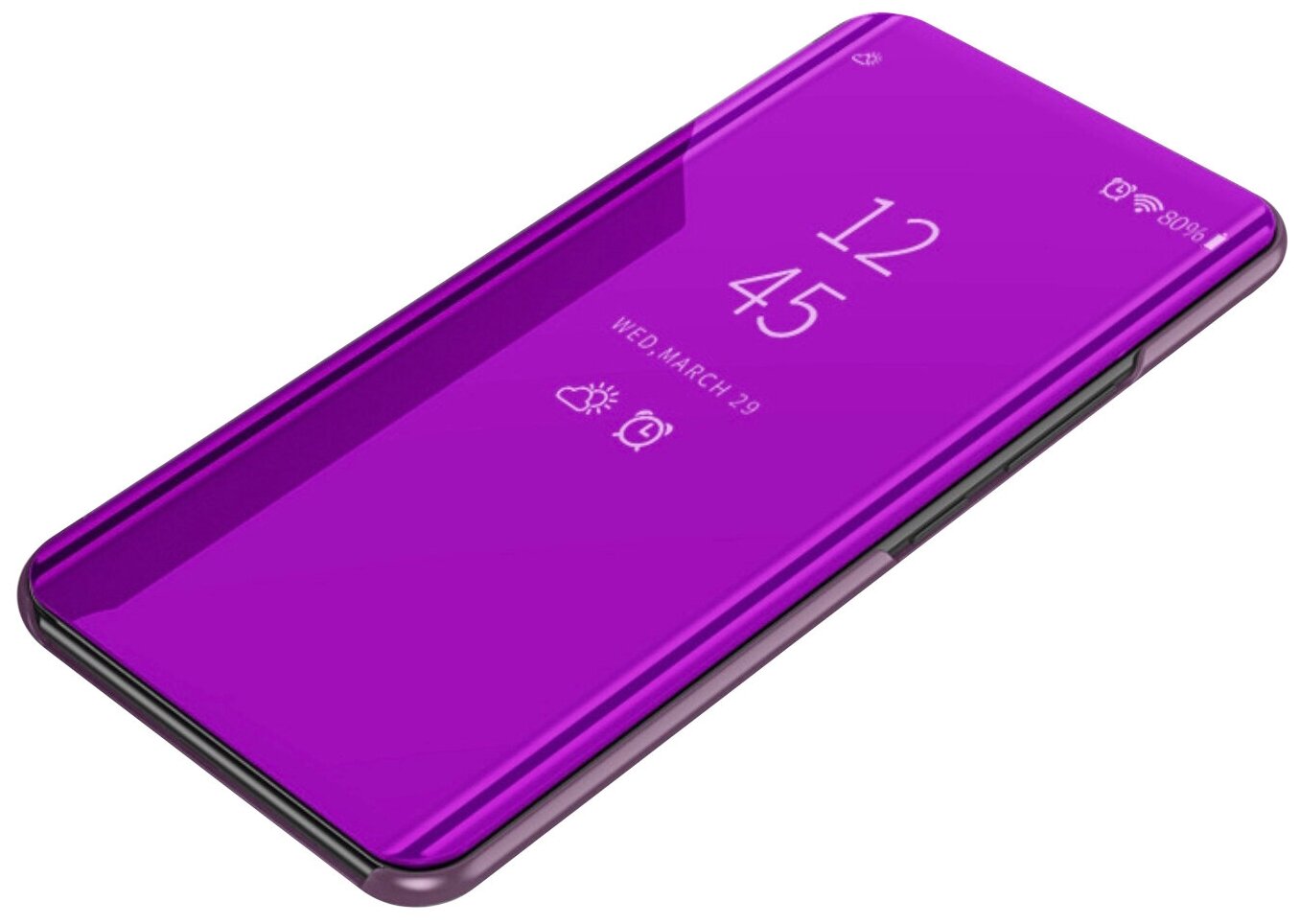 Чехол-книжка Чехол.ру для OPPO A53 (2020) / A32 2021 с дизайном Clear View Cover с полупрозрачной пластиковой крышкой с зеркальной поверхностью фио...