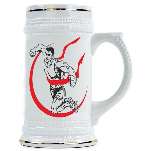 фото Пивная кружка первый. красная ленточка drabs