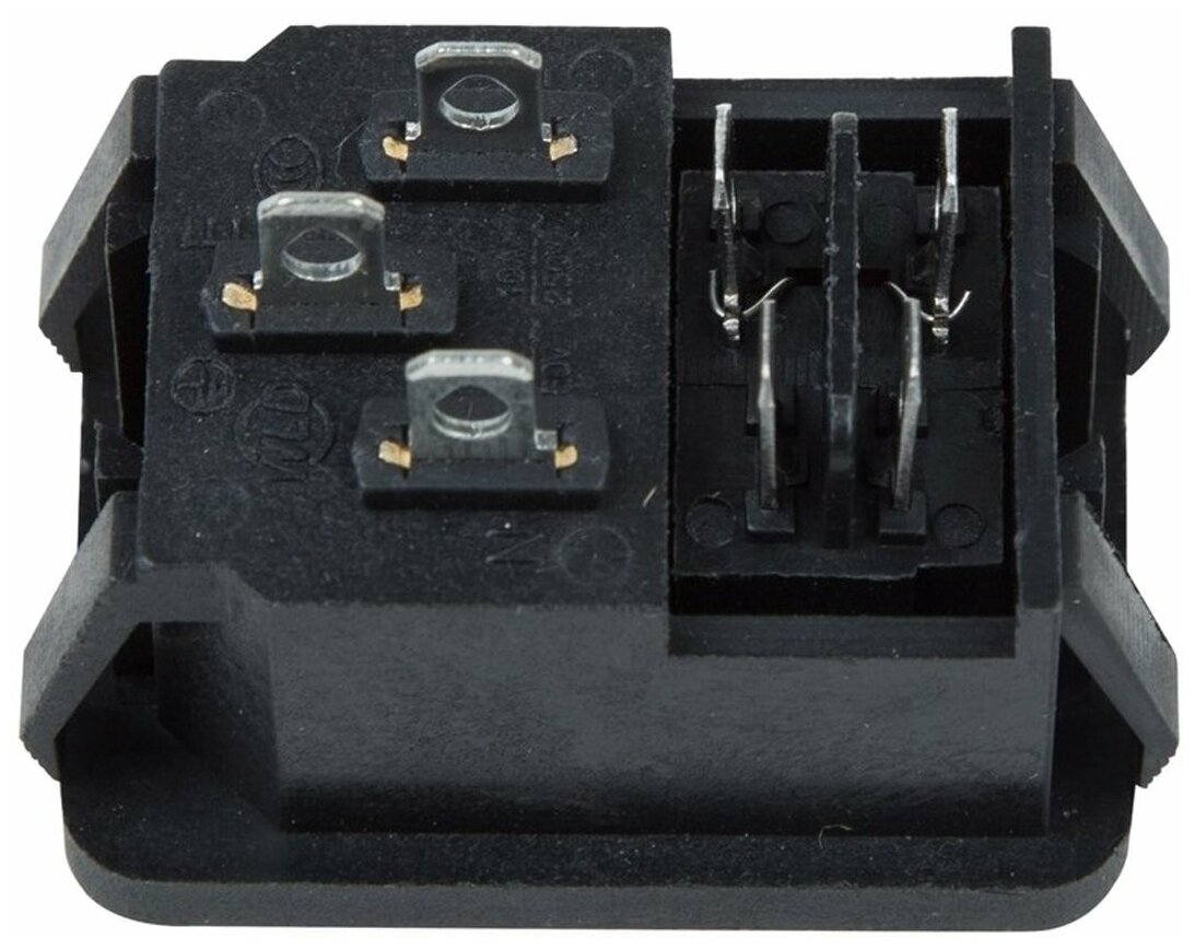 фото Выключатель клавишный Rexant ON-OFF красный с подсветкой и штекером C14 3PIN (250В 10А (4с)) {36-2270}