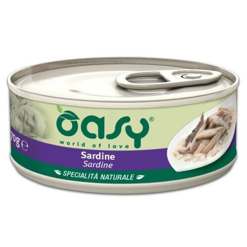 Oasy Wet cat Specialita Naturali Sardine дополнительное питание для кошек с сардинами в консервах - 70 г
