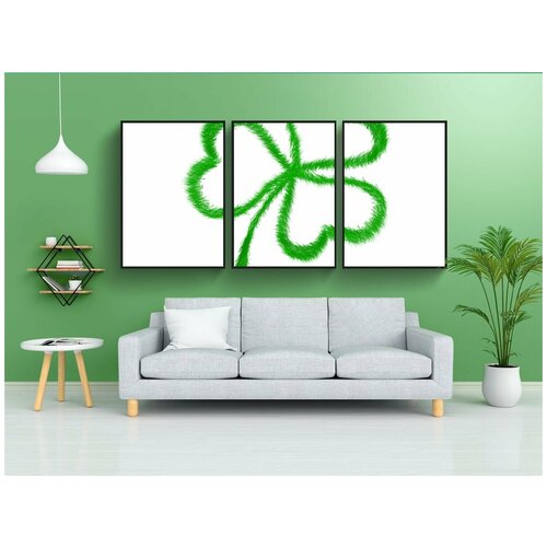 фото Набор модулных постеров для интерьера "зеленый, трава, лужайка" 60x90 см. в тубусе, без рамки lotsprints