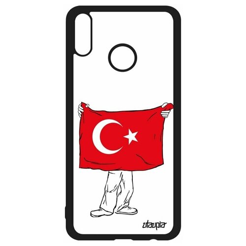 фото Чехол для смартфона honor 8x, "флаг турции с руками" туризм государственный utaupia