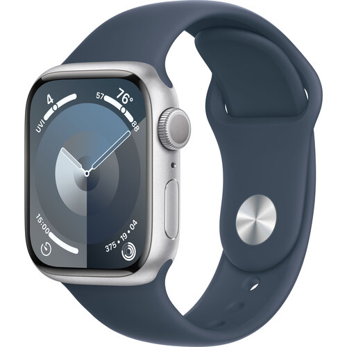 Умные часы Apple Watch Series 9 45 мм Aluminium Case GPS SilverStorm Blue Sport Band 47975₽