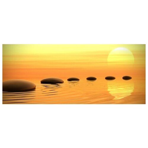 Постер на холсте Закат (Sunset) №18 72см. x 30см.