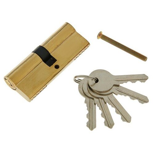 фото Цилиндровый механизм, 80 мм, английский ключ, 5 ключей, цвет золото нет бренда