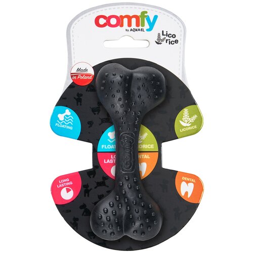 Игрушка для собак COMFY by AQUAEL LICORICE Косточка с ароматом лакрицы, 12.5 см, черная