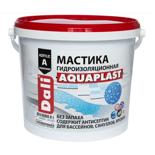 Dali Aquaplast гидроизоляционная мастика быстросохнущая универсальная (голубой, 5 л)