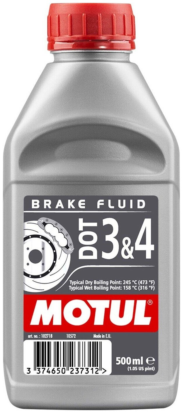 Жидкость тормозная DOT 3 & 4 Brake Fluid 0,5л