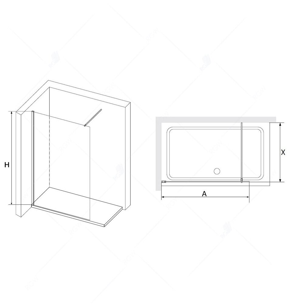 Перегородка для душа RGW Walk In WA-010 1200x1950 Хром 351001012-11 - фотография № 3