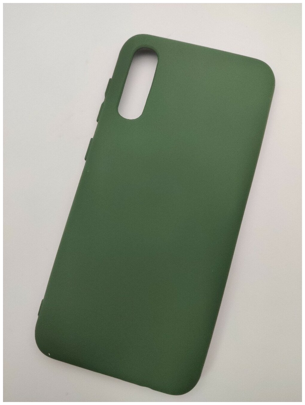 Soft touch Силиконовый чехол для Samsung Galaxy A50 2019 (SM-A505F) A50S / A30S тёмно-зеленый (болотный) с мягкой внутренней бахрамой / микрофиброй / самсунг галакси а50
