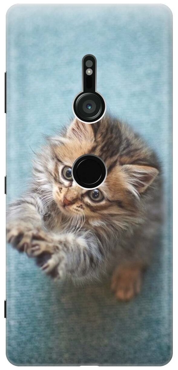 RE: PA Накладка Transparent для Sony Xperia XZ3 с принтом "Котёнок на голубом"