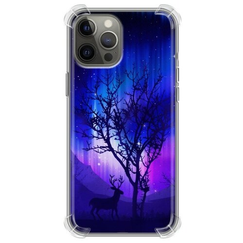 фото Дизайнерский силиконовый с усиленными углами чехол для iphone 12 pro max северное сияние 100gadgets