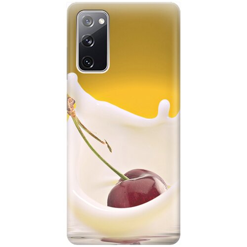 фото Ультратонкий силиконовый чехол-накладка для samsung galaxy s20 fe с принтом "ягода в молоке" gosso