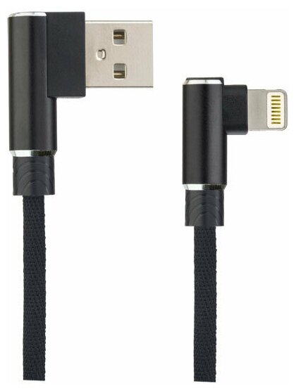 Кабель PERFEO для iPhone, USB - 8 PIN (Lightning), угловой, черный, длина 1 м, бокс (I4315)