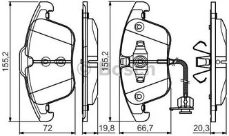 Дисковые тормозные колодки передние Bosch 0986495129 для Audi A4, Audi A5, Audi A4 Allroad Quattro (4 шт.)