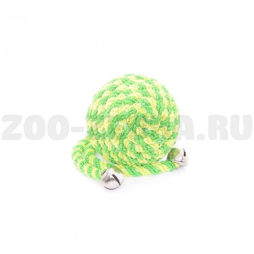 Игрушка Papillon "Мячик" Ball with bells green для кошек с бубенчиком нейлон зеленая 5см