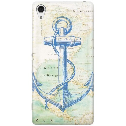 фото Re:pa накладка transparent для sony xperia z2 с принтом "якорь на карте"