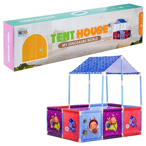 Купить Палатка домик с верандой Забавные насекомые (в коробке с ручкой), КНР