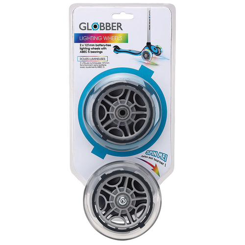 фото Колеса для самоката globber lightning wheel set, 125 mm, светящиеся, для primo / evo / elite / flow 125, 526-009