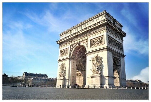 Постер на холсте Триумфальная арка в Париже (Arc de Triomphe in Paris) 60см. x 40см.