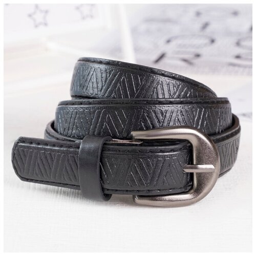 фото Ремень дет 04-01-02-01, 2,2*0,3*75-90 см, винт, пряжка металл, черный 4301851 сима-ленд