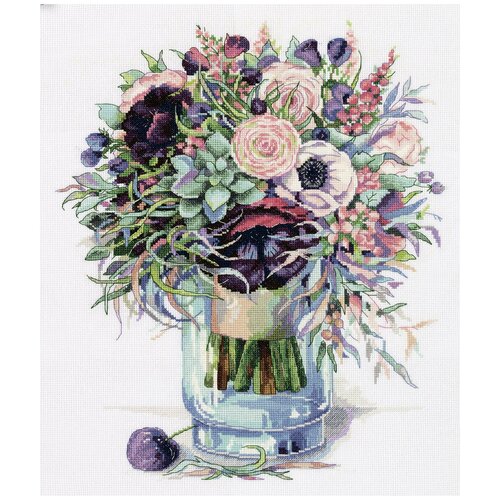 фото Набор для вышивания panna "букет с анемонами" 31x37.5 см