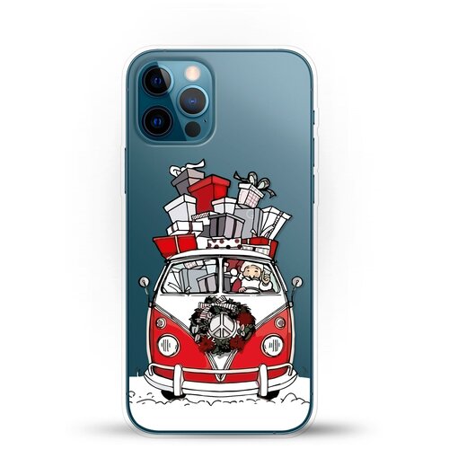 фото Силиконовый чехол новогодний "машина" на apple iphone 12 pro andy & paul
