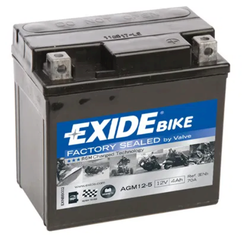 Аккумулятор мотоциклетный EXIDE AGM 12V 4Ah AGM12-5