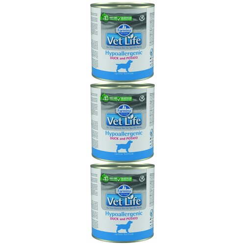 Консервы для собак, Farmina Vet Life Natural Diet, Dog Gastrointestinal, утка с картофелем, паштет, 300 гр, 3 шт